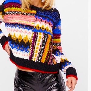 Multicolored Free People Crew Neck Sweater